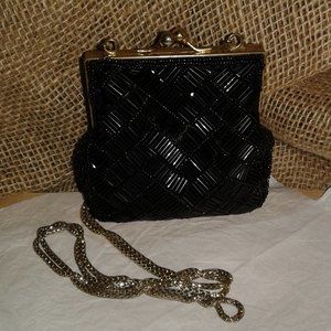Regale LTD  Vintage   Black Beaded Evening Purse
